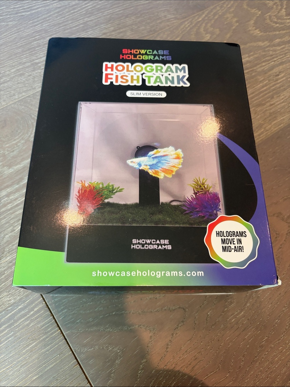 Sharper Image Hologram Fish Tank - Black Base with Multicolor Holographic Fish
